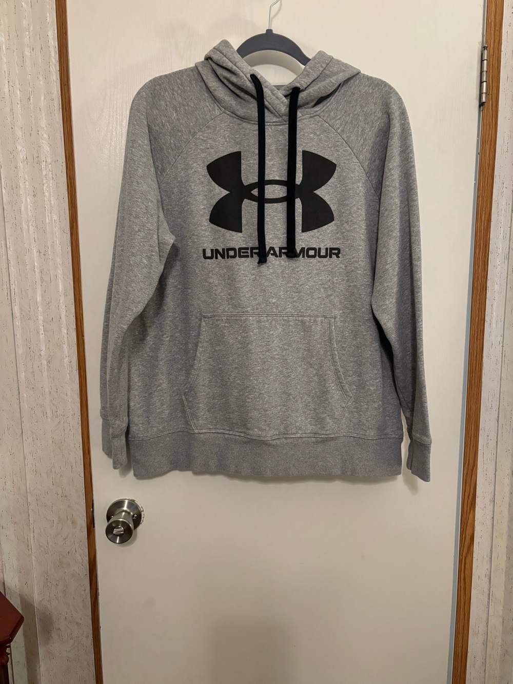 Under Armour Heather Gray Hoodie with Black Logo